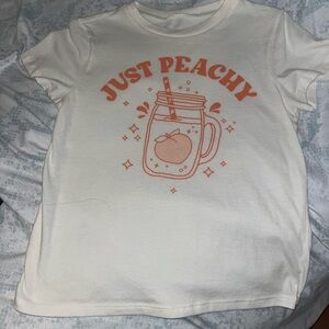 just peachy cute and casual offwhite top